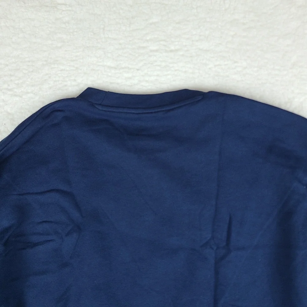 Adidas Sweater Mens‎ Medium Blue Navy Crewneck Sweatshirt 100% Cotton *